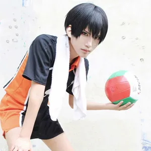 Аниме Haikyuu! Волейбол Tobio Kageyama короткий черный косплей костюм парик термостойкий + парик Шапочка +
