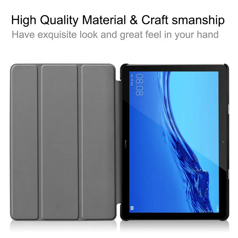

Case For Huawei MediaPad T5 10 AGS2-W09 AGS2-L09 AGS2-L03/W19 10.1" Cover Funda Tablet PU Leather Stand Skin Shell +Stylus+film