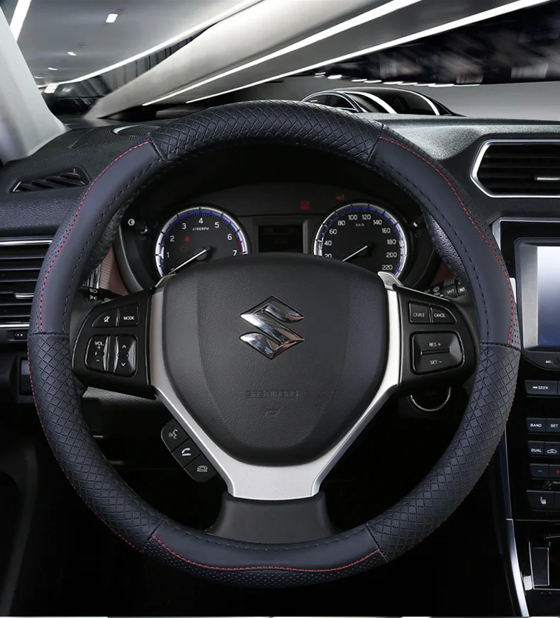 Топ Слои кожаный руль охватывает Для Suzuki Alivio/Ciaz Baleno Celerio Jimny SX4 S-Cross Grand Vitara Aerio Kizashi Liana