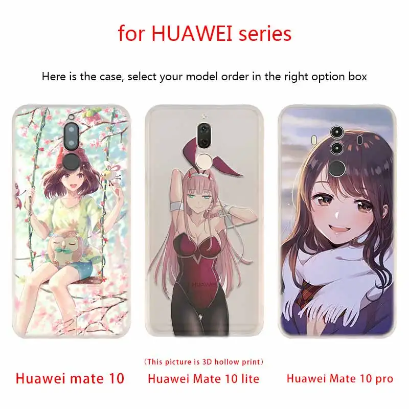 Японская девушка кот сексуальный мягкий силиконовый чехол для Huawei Mate 10 Lite 20 Pro 20X S