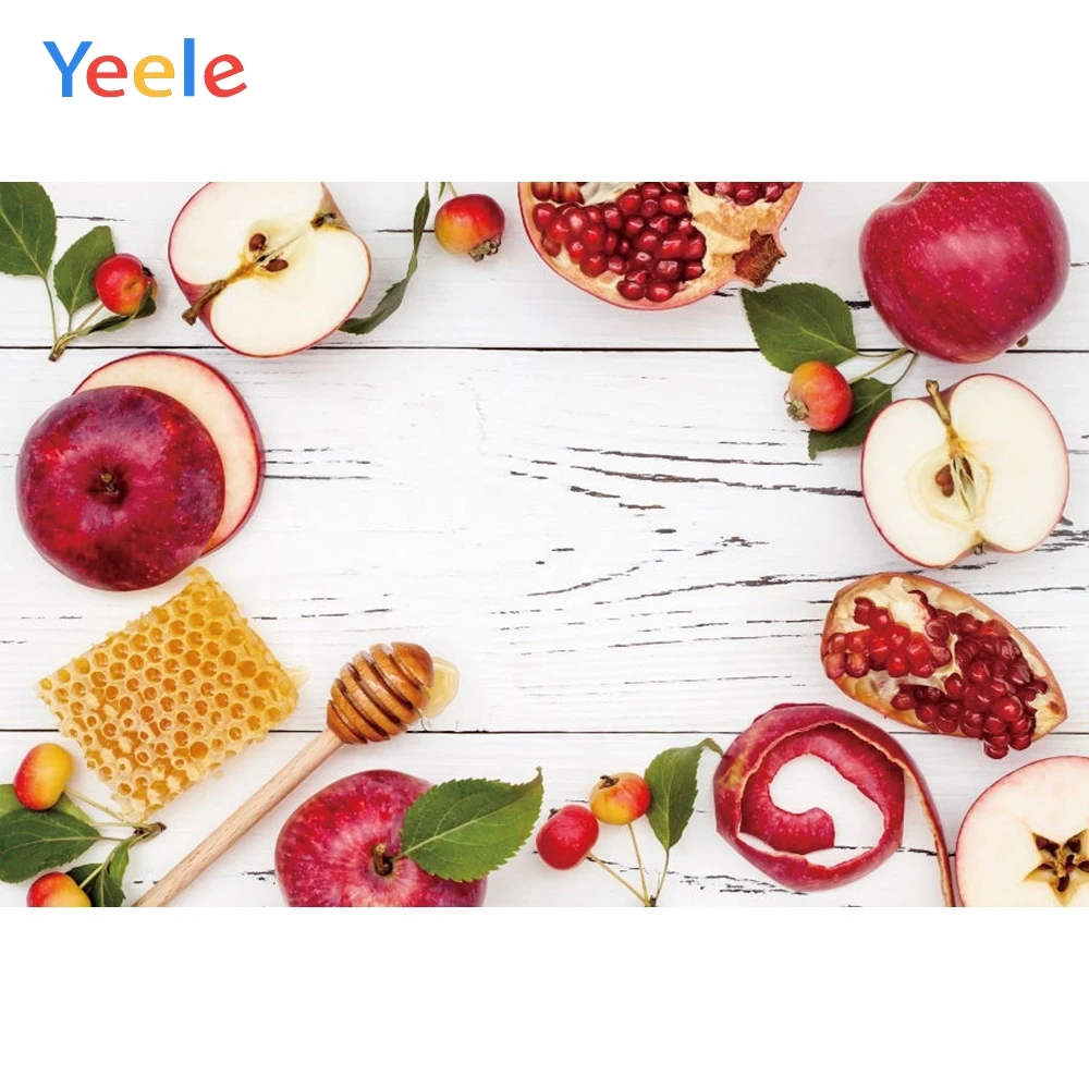 Yeele Rosh Hashanah еврейский новогодний фон для фотосъемки медовая белая деревянная доска Виниловый фон для фотостудии