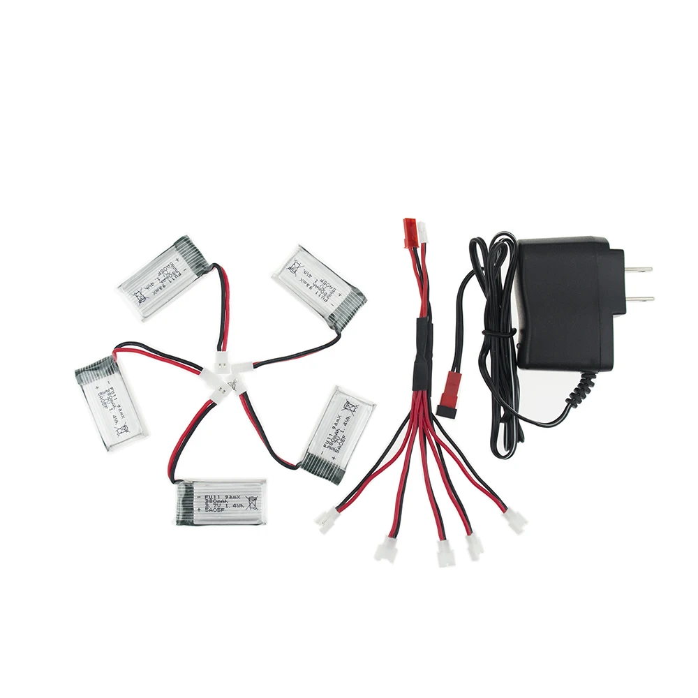 5 шт. 3 7 V 380mAh LiPo батарея с зарядным устройством для JRC H6C Hubsan H107 DM003 RC беспилотные