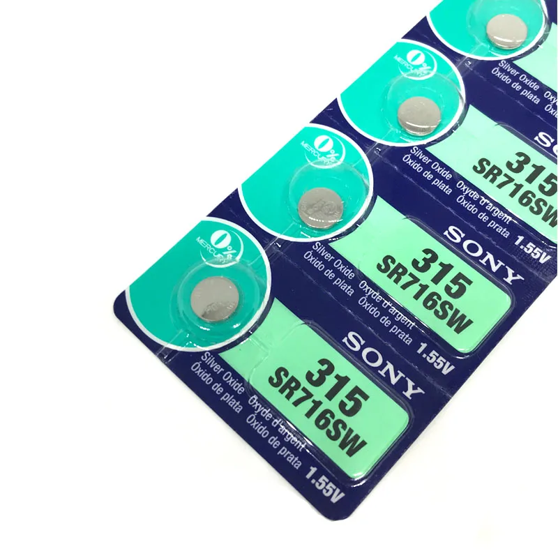 20 шт. Sony 100% оригинал 315 SR716 SR716SW 1 55 в оксид серебра часы батарея Кнопка монета