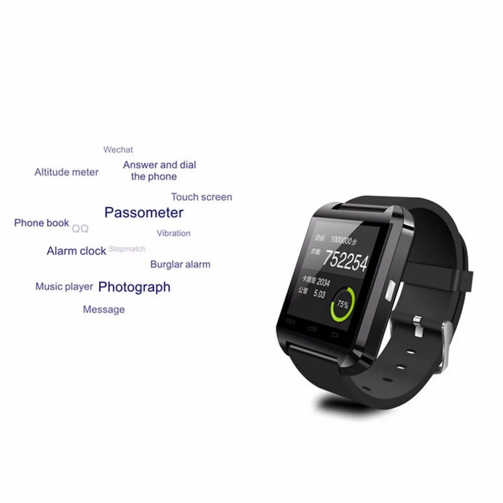 U8 Смарт-часы Bluetooth V3.0 + EDR смарт-наручные часы телефон камера карта Mate