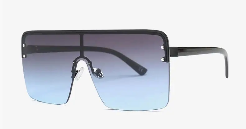 C2 gray blue gray Негабаритные розовые Солнцезащитные очки женские новые модные зеркальные Квадратные Солнцезащитные очки женские роскошные брендовые большие темные очки для женщин - Цвет линз: C2 gray blue gray