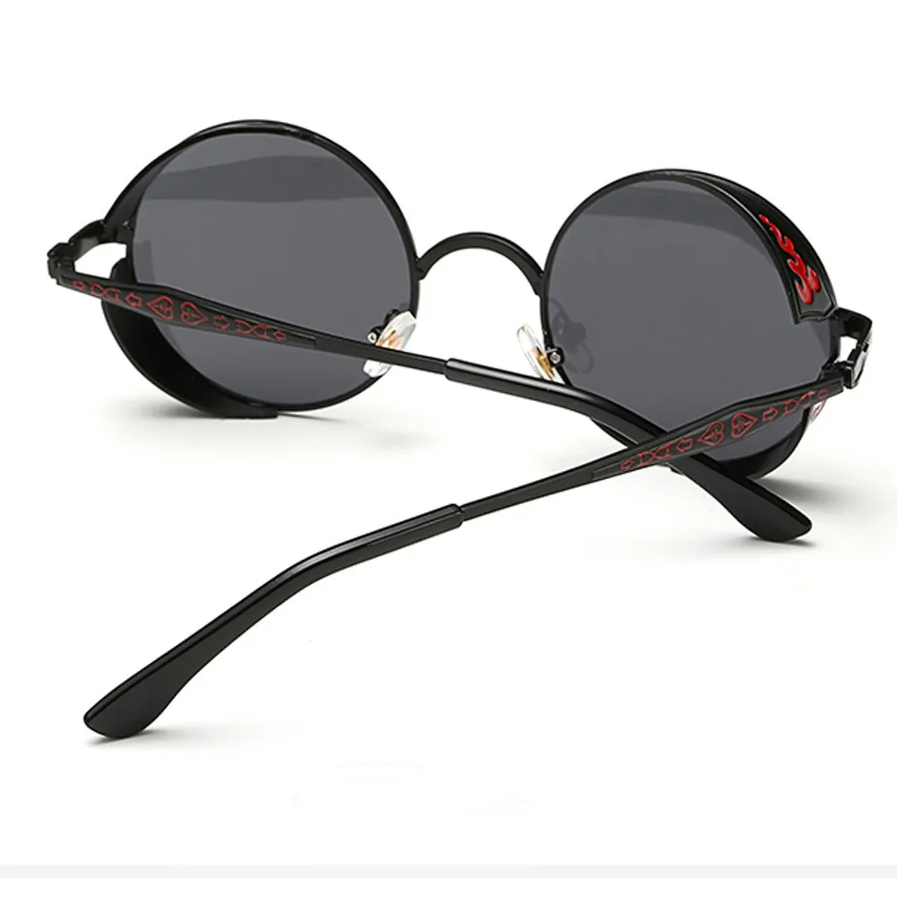 Гот круглые металлические Солнцезащитные очки для женщин стимпанк Для мужчин