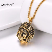 indian head necklace goldstainless steel vintage indians jewelry ethnic indian chief indian charm gift gp3530