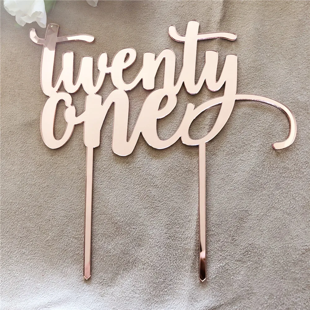 Розовое золото Twenty One 21 украшение для торта ко дню рождения аксессуар романтические вечерние украшение для тортов поставки