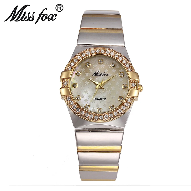 MISSFOX золотые часы модный бренд со стразами женские наручные Xfcs Grils Superstar original