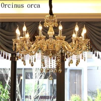 european crystal chandelier living room lamp simple modern atmosphere restaurant creative personality candle light