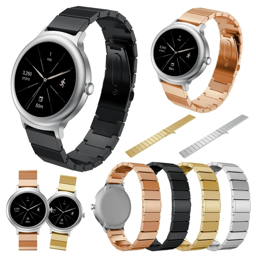 Ремешки для LG Watch 18 мм Сменные аксессуары браслет из нержавеющей стали наручных