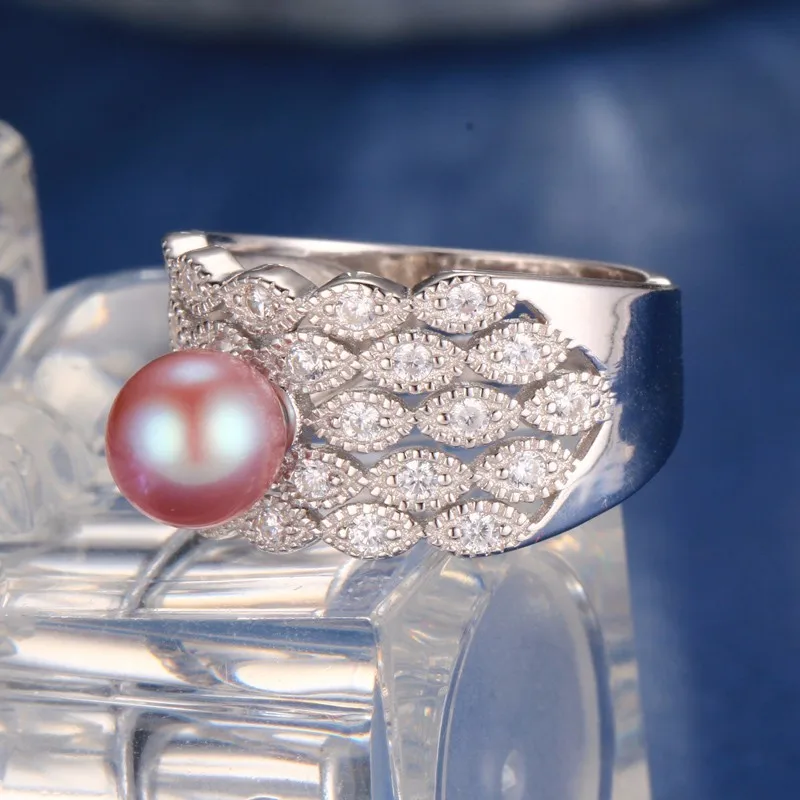 Dainashi classic Luxury 925 sterling silver genuine fresh water pearl rings top brand fine jewelry for wedding/engagement gifts | Украшения