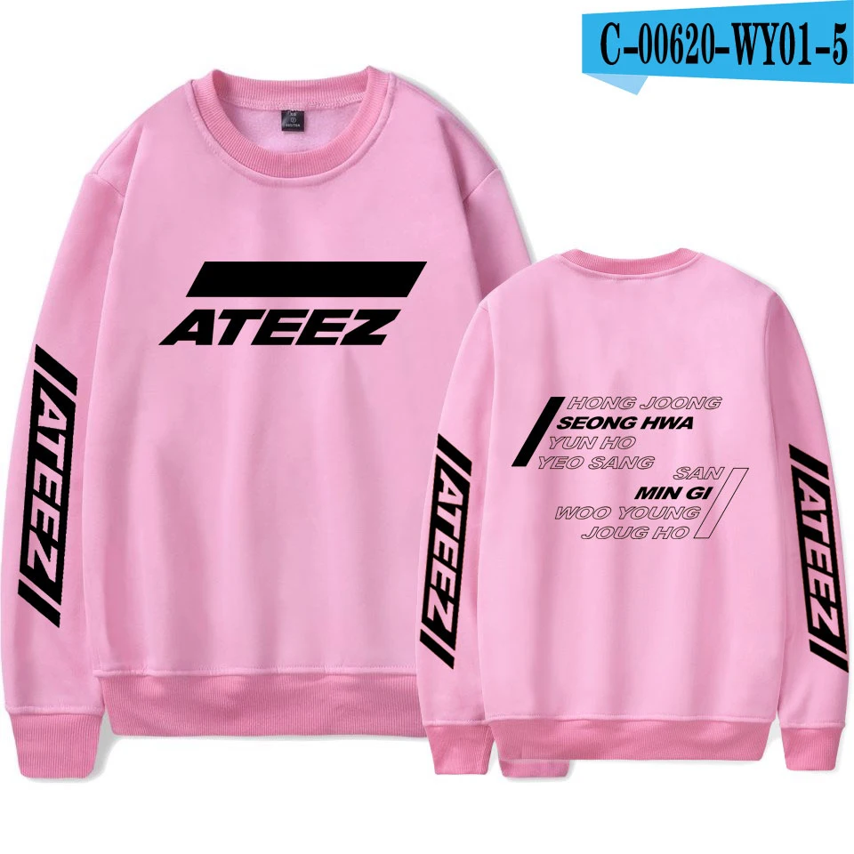 ATEEZ Женская и мужская повседневная одежда горячая Распродажа монолитные толстовки с длинными рукавами толстовки с принтом Kpops плюс размер 4XL - Цвет: WY01-5