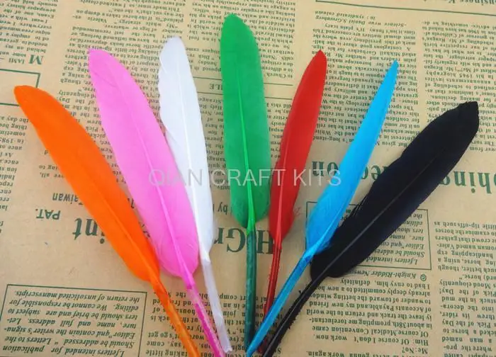 

400pcs Selected Goose Feathers Stiff Feathers, Goose wing Pointers, Goose Knife, DIY Feather 4"-6" random mix