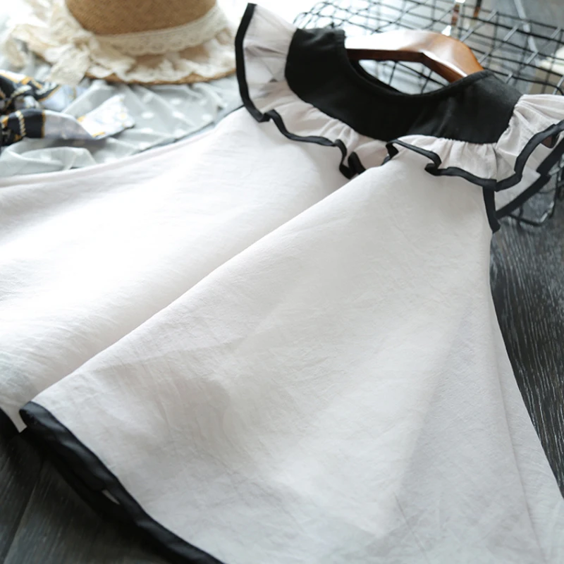 Girls Dresses 2020 Summer New Children's Wear Cute Sweet Color Matching Ruffled A-Line Vest Dress | Детская одежда и обувь