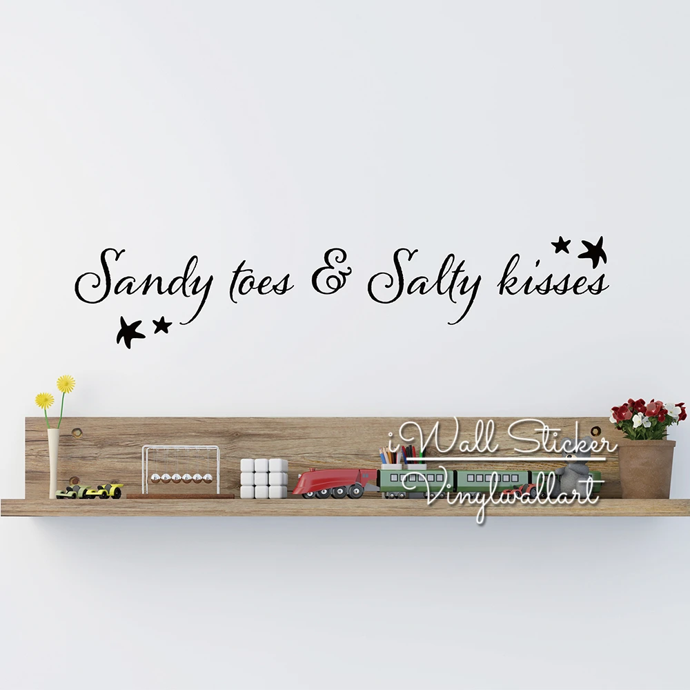 

Sandy Toes & Salty Kisses Quotes Wall Decal Beach Quote Wall Sticker Happy Holidays Wall Decor Bedroom Decal Cut Vinyl Q258