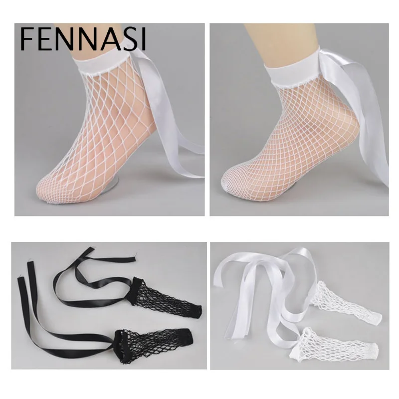 Женские сетчатые носки FENNASI черные в готическом стиле панк Сексуальные
