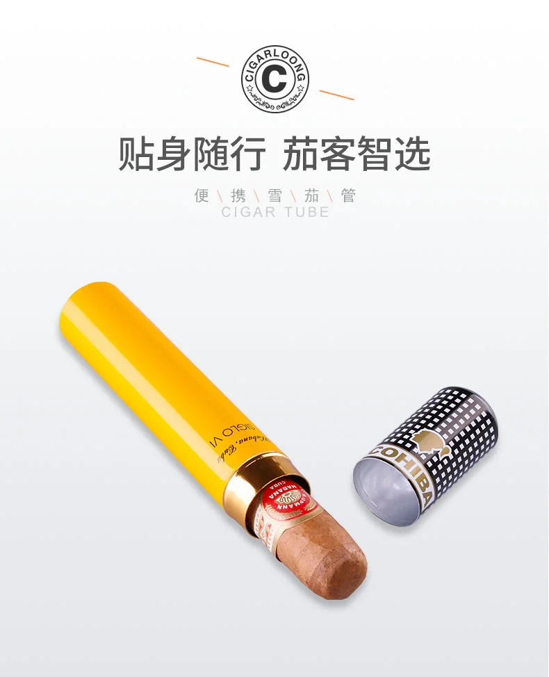 [5 шт.] COHIBA гаджет портативный один Алюминиевый Дорожный Чехол для сигары держатель Мини Humidor GH-101