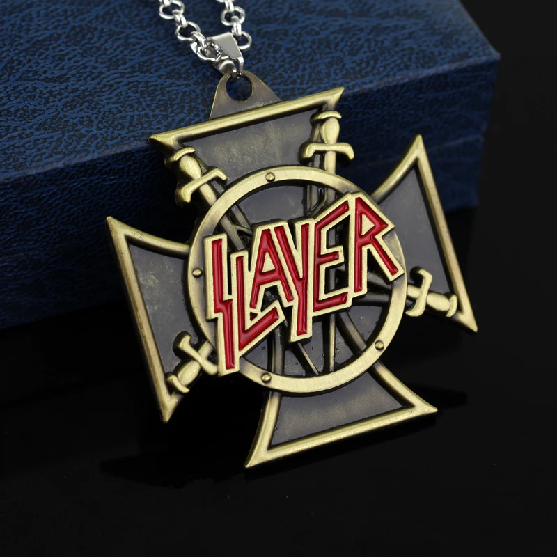 HEYu хип-хоп ювелирные изделия с логотипом Slayer Killer Thrash ожерелье рок группа Slayer кулон ожерелье для женщин и мужчин подарки