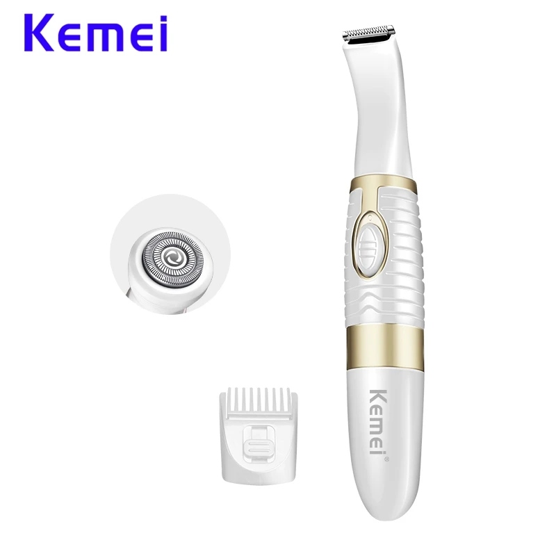 Kemei 2 в 1 компактный депилятор и эпилятор для женщин Прекрасный депилятор моющийся и AA сухой тип батареи эпилятор