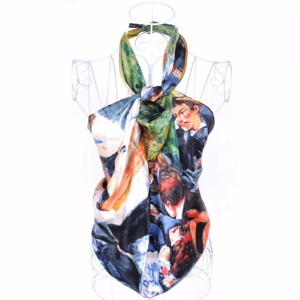 Шёлковый платок для женщин "Танец на Мулен де ла Галетт" Пьера Огюста Ренуара