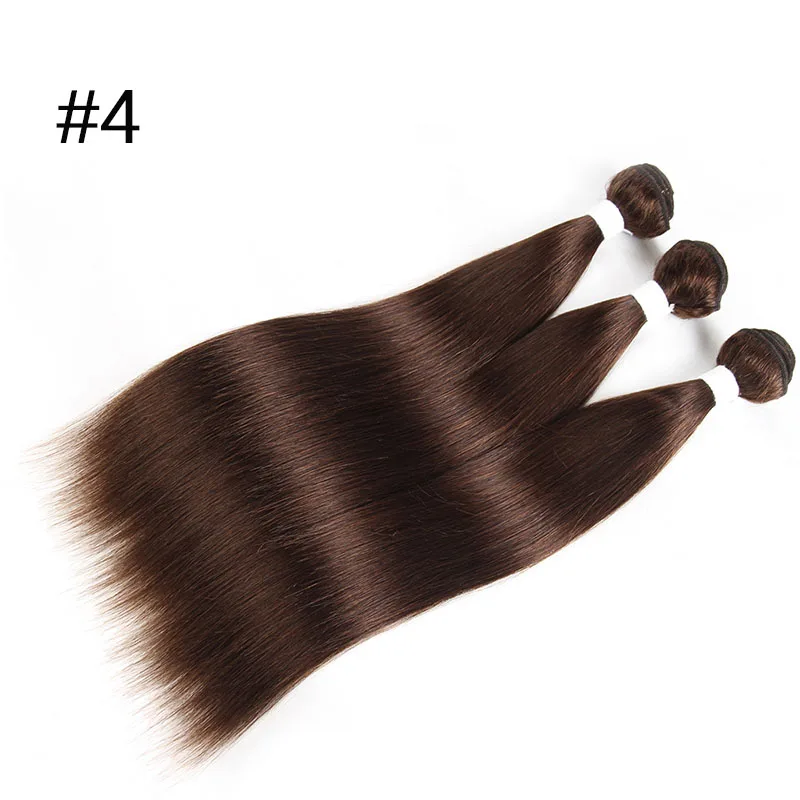 #4 Ali queen Волосы бразильские волосы remy плетение пряди#613/#4/#33/#30/#27/# 99J/# Бург прямые человеческие волосы для наращивания - Цвет: #4