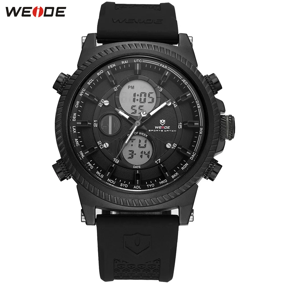 Модные часы WEIDE с секундомером мужские спортивные Мужские Цифровые кварцевые
