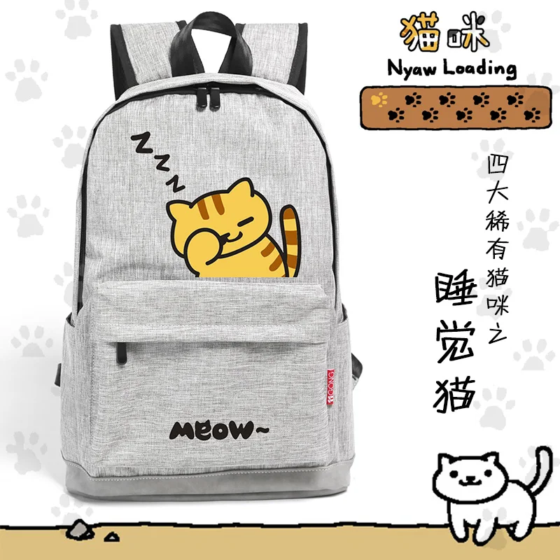 2017 New Cartoon Backpack Mochila Neko Atsume Popular Laptop Bagpack Women Bag Men College Student School | Багаж и сумки