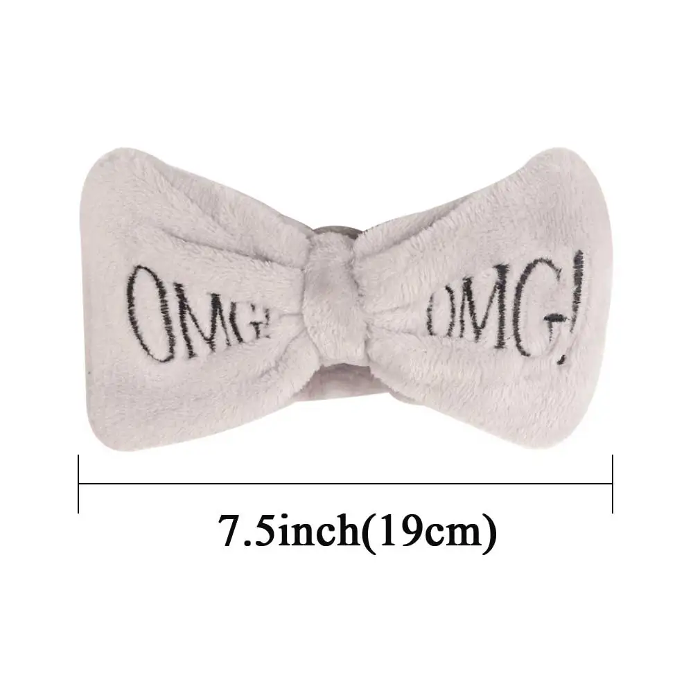 Women's Letters OMG Wash Face Bow Headband Girls Butterfly Hair Band Headwear Hairbands Coral Fleece Accessories |
