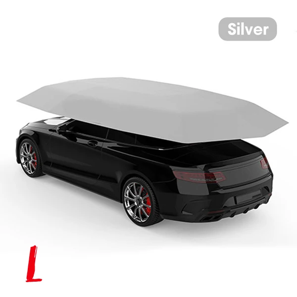 Silver-L 4,5*2,3 м наружный автомобильный тент для автомобиля, автомобильный зонтик, Солнцезащитная крышка, ткань Оксфорд, полиэфирные Чехлы, без кронштейна, автомобильные запчасти - Цвет: Silver-L