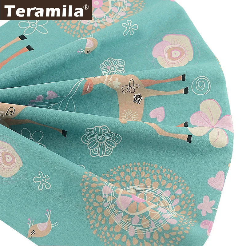 Teramila зеленый Tecido Животные узоры материал стежка Twill Tissu Coton DIY швейная хлопковая ткань Скрапбукинг Telas