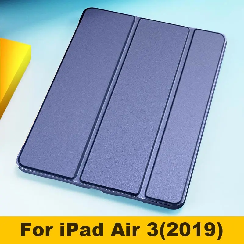 For Air 3 Blue Чехол для нового iPad Air 3 10,5 дюйма, Умный Магнитный чехол из искусственной кожи, мягкий силиконовый чехол-подставка из ТПУ для iPad Air 1 Air 2 Funda - Цвет: For Air 3 Blue