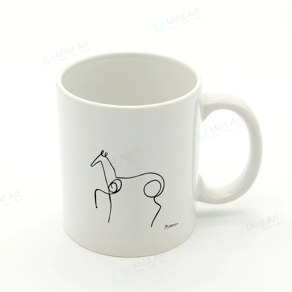 Horse-mug Пикассо Современный абстрактный Животные лошади собаки подарки минималистский Nordic Кухня аксессуары Керамика чашки воды напитки Кофе Чай кружки - Цвет: Horse-mug