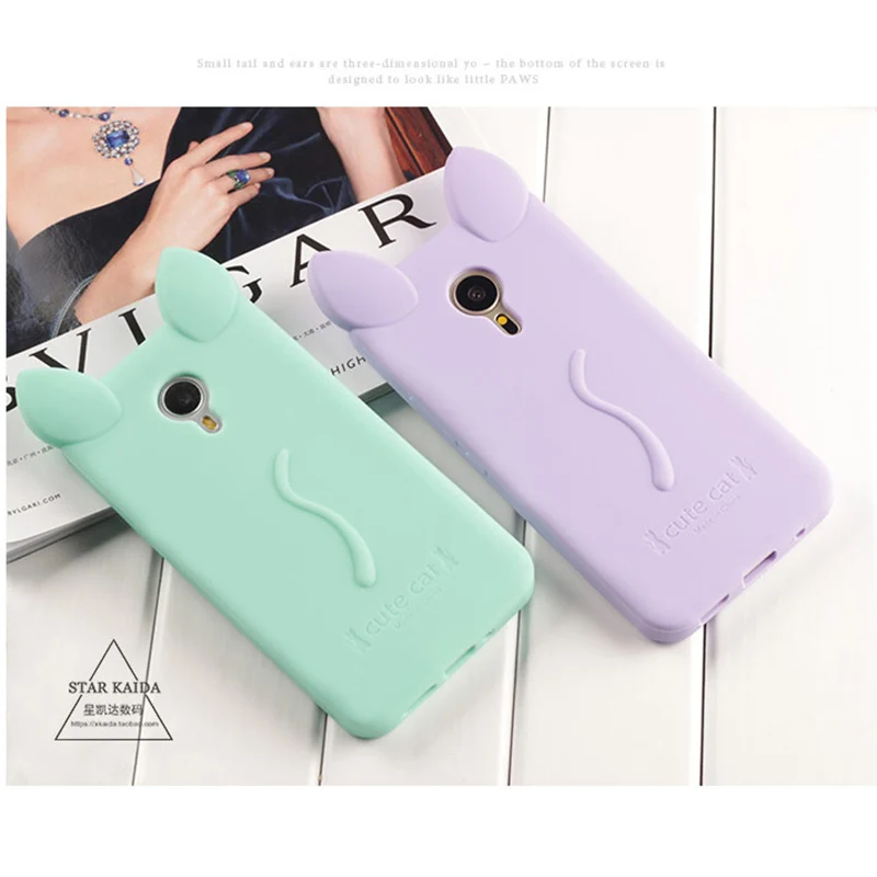 Модный чехол Meizu с мультяшным котом для M2 M3 Note Mini MX4 Pro MX5 Shell 5 6 кошачьи уши