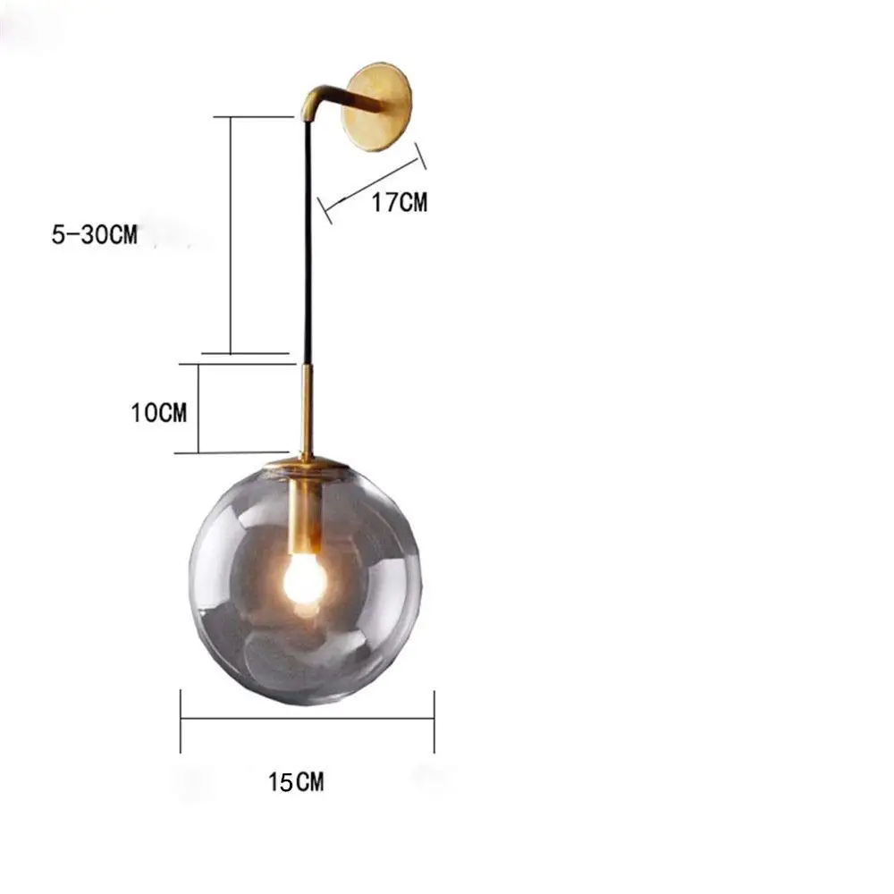 Northern Europe Vintage Metal Glass Wall Lamp Modern Indoor wall lighting For Bedside Living room Bedroom Stairway Light | Освещение