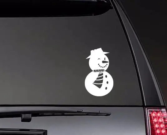 Winking снеговик рождественские виниловые наклейки бампер праздничный Декор окна