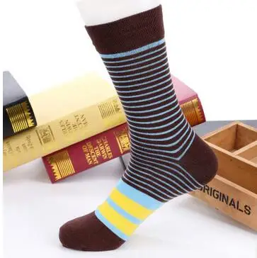 10pairs/lot korean style man casual stripe crew socks male cotton autumn winter socks 4colors