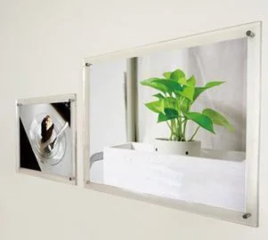 

(GT4161-12inch) Wall Mount Acrylic Photo Picture Frame With Advertising Metal Screws For 12" and A4 Poster Cards
