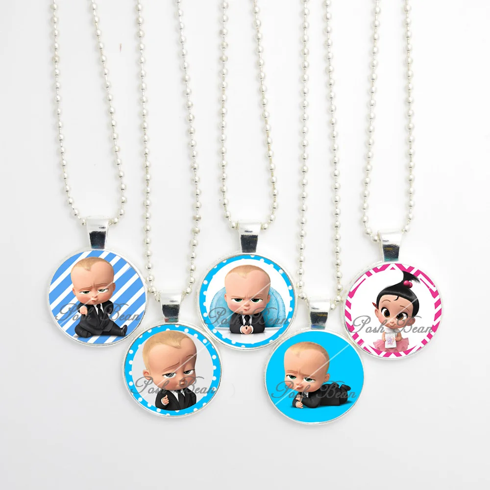 Dreamworks Boss Baby ожерелье с узором стеклянный кабошон кулон ручной работы женские ювелирные изделия милые