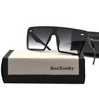 2020 vintage brand designer black mirror sunglasses oversized square sunglasses for women flat top shades uv400 zonnebril dames