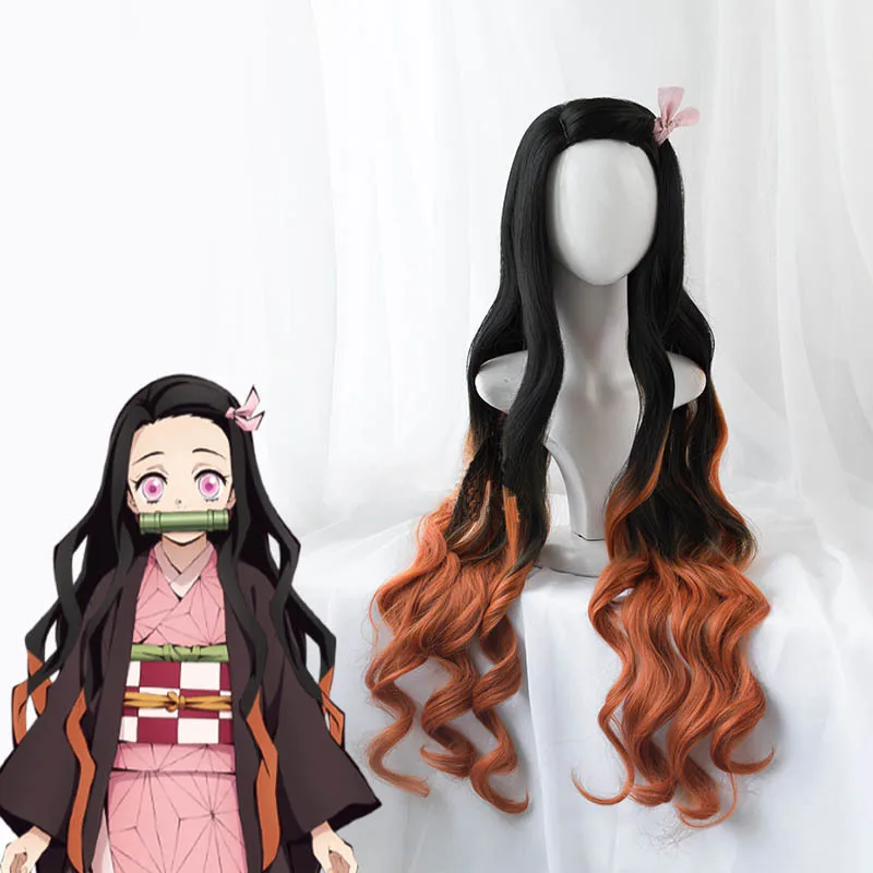 Cosroad Nezuko Tanjirou Kamado Wigs Demon Slayer Kimetsu No Yaiba Cosplay Zenitsu Agatsuma Golden Short Hair | Тематическая одежда