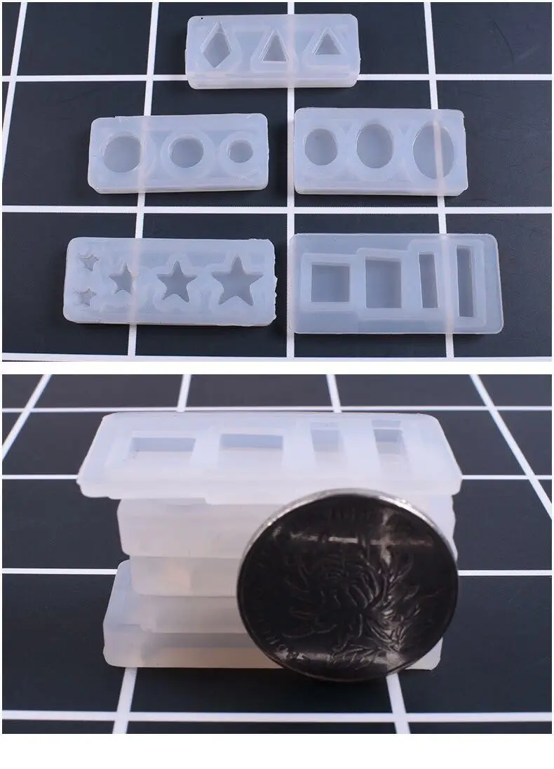 5 шт. зеркальная силиконовая смола форма мини Звезда прямоугольник квадрат