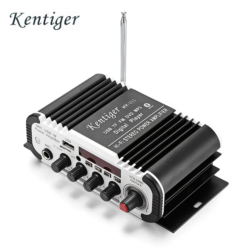 Kentiger HY V11 Bluetooth усилитель 2 канала аудио Поддержка TF USB FM фильтрации и анти большой