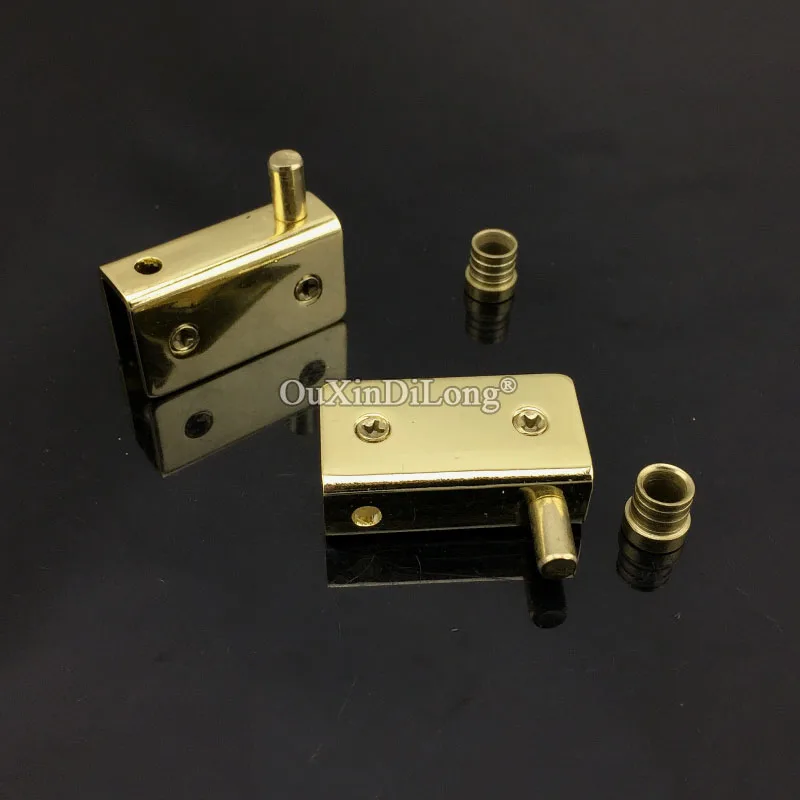 2 пары/4 шт золотые маленькие петли для стеклянных дверей из нержавеющей стали