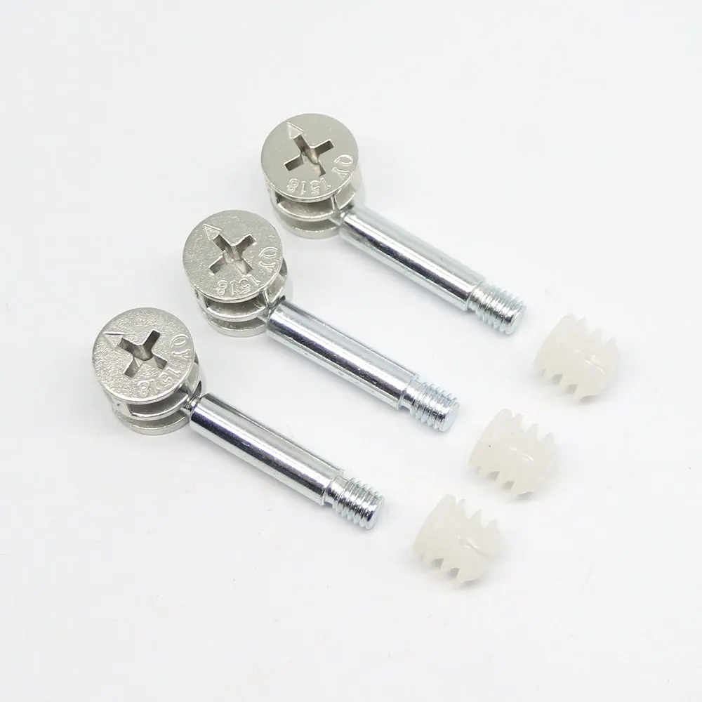 

Free Shipping 20pcs 3 in 1 Furniture Fittings Connector Woodworking Eccentric Wheel Sets 1518