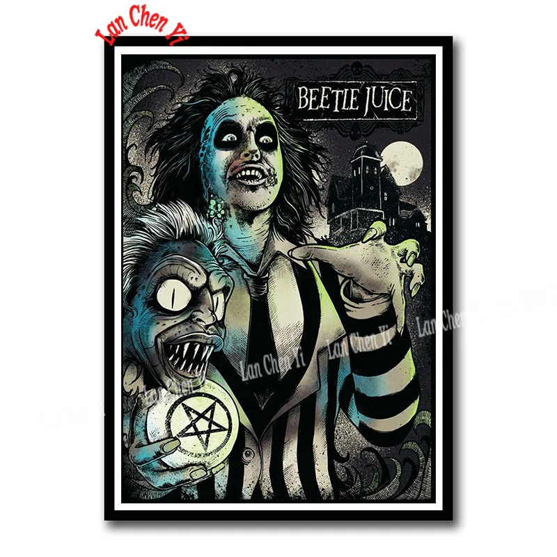 Сливовый Фильм ужасов Beetlejuice с покрытием бумажный плакат настенная живопись для бара комнаты декорации Декор для дома 42*30 см - Цвет: Сливовый
