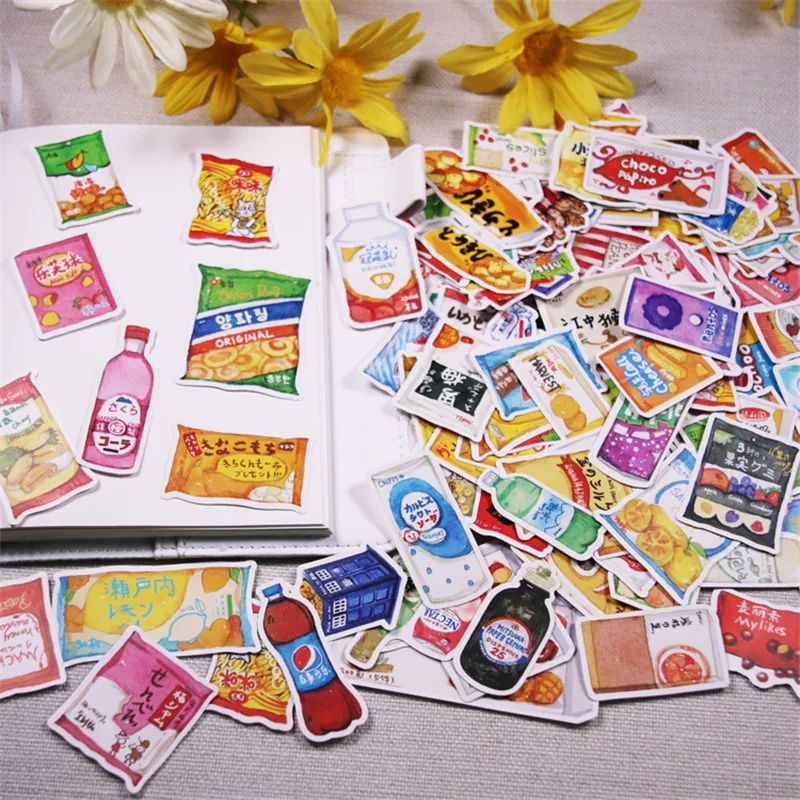 

158pcs/packs Stickers scrapbooking foods drinks planner DIY stickers kawaii handbook Label diary bullet journal sticker