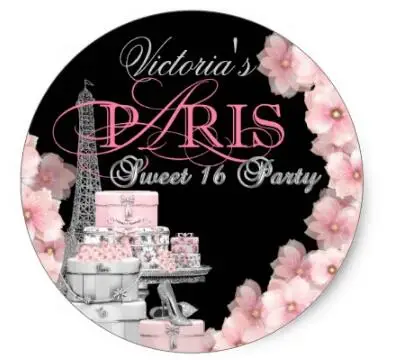Классическая круглая наклейка на день рождения 16 1 5 дюймов|stickers stickers|paris stickerbirthday