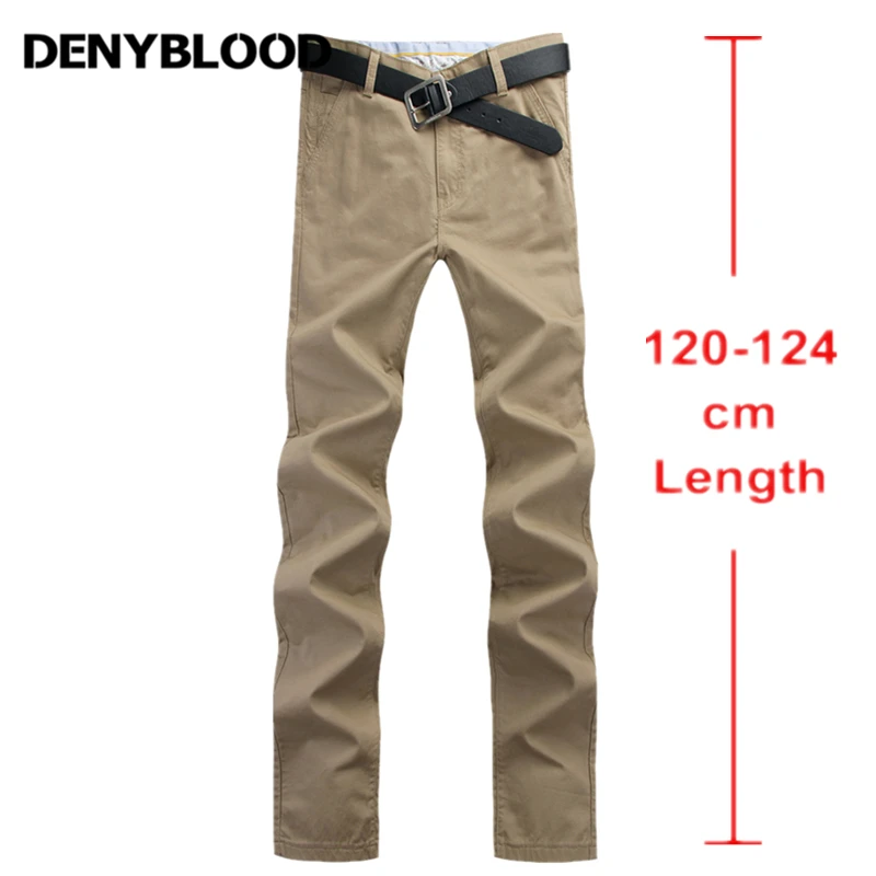 

120cm Extra Long Mens Chinos Pants Plus Size 28~44 Mens Casual Pants Slim Straight Pants Male Twill Trousers Khaki Navy 812