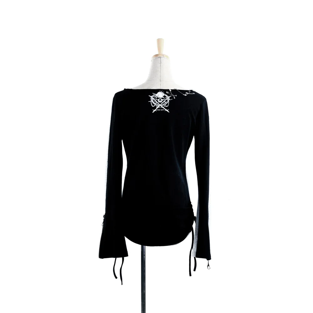 Женская хлопковая рубашка с принтом в стиле панк рокабилли|visual kei|visual kei fashionprinted top
